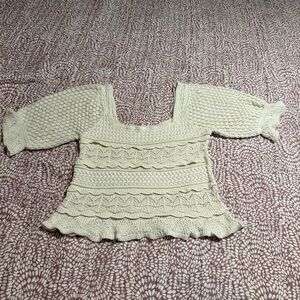 🌼 Koko + Mason Cream Textured Knit Sweater – XL